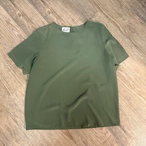 Olive Green Crewneck Blouse